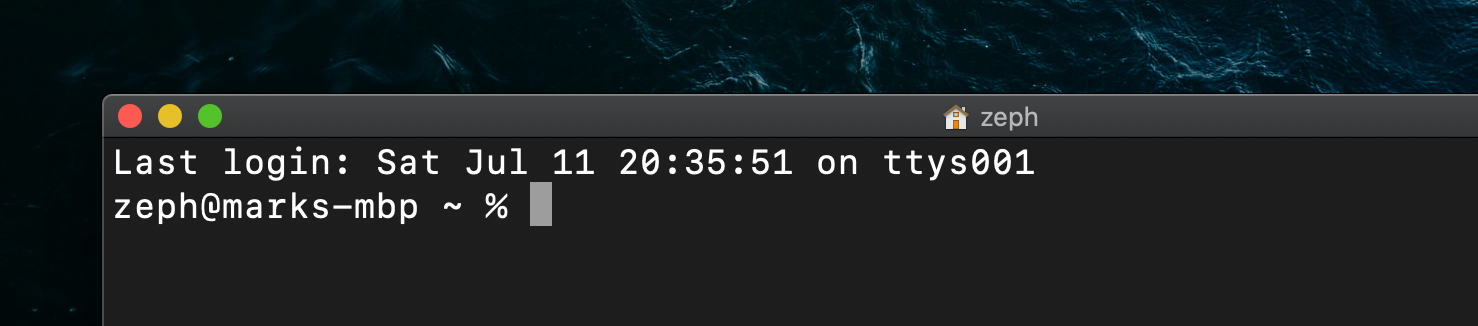 Default terminal prompt